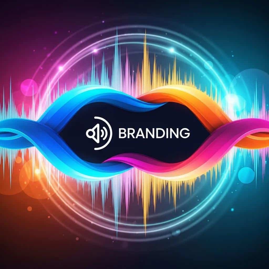 Dynamic sound wave graphic representing sonic branding and audio identity